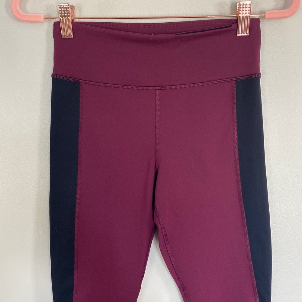 Express Exp Core Performance Leggings - Burgundy … - image 2
